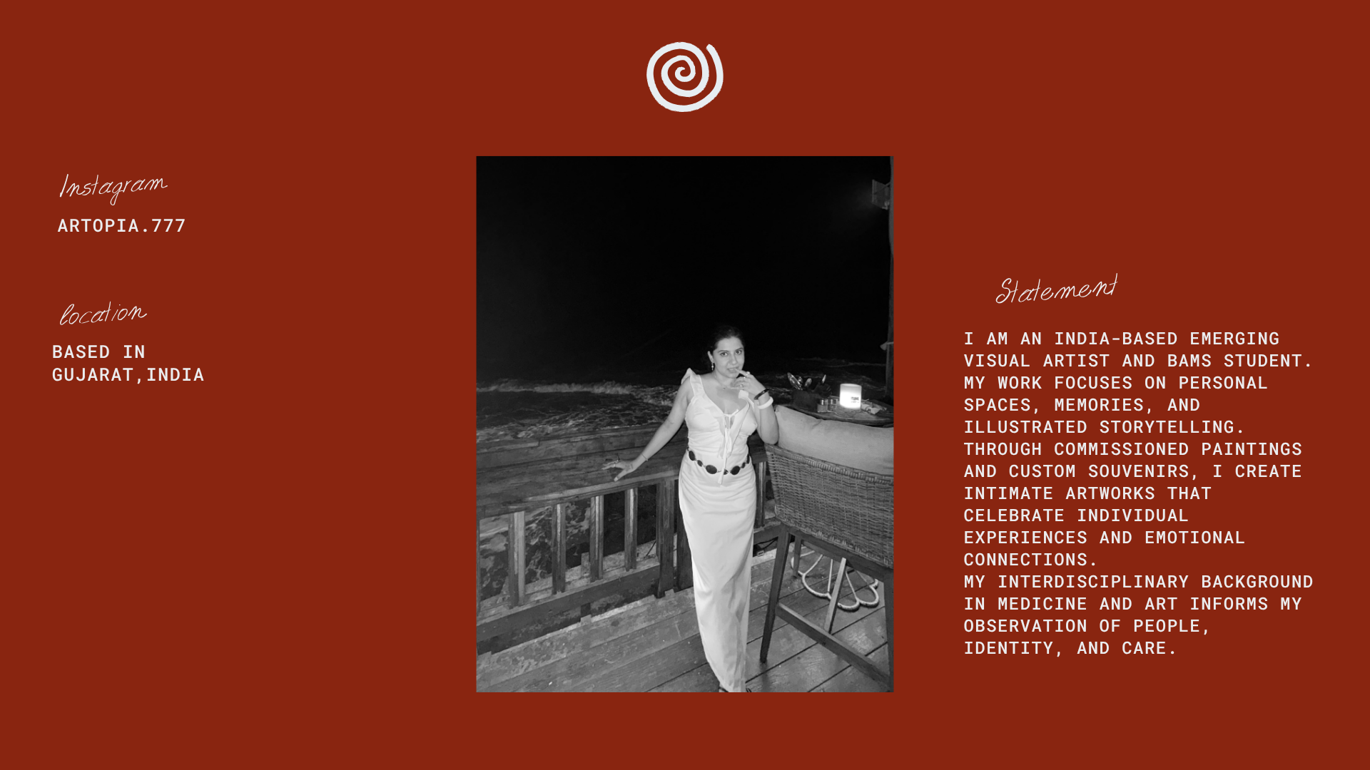 Instagram, location and artist statement