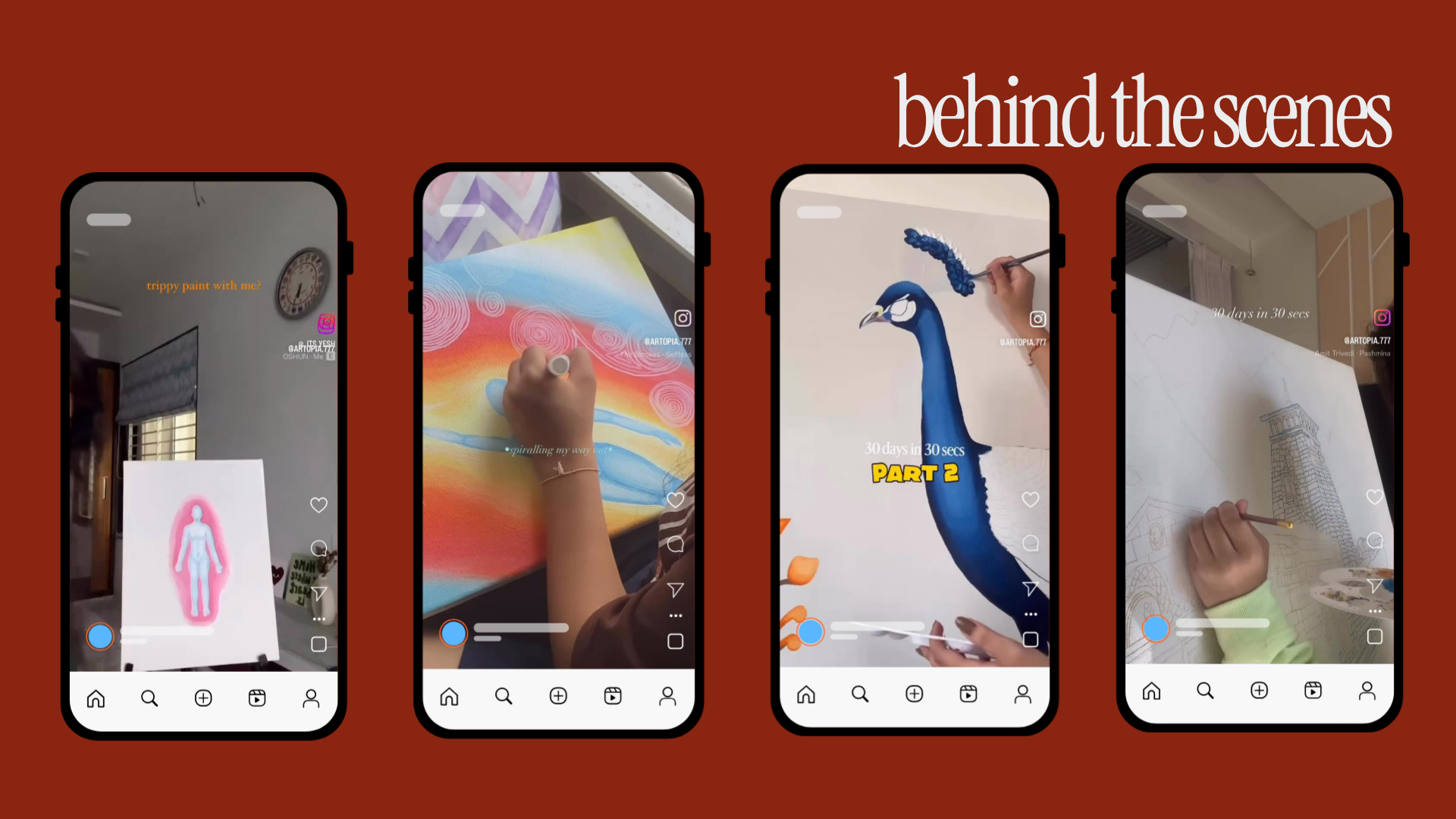 Behind the scenes — Instagram reels of the painting process